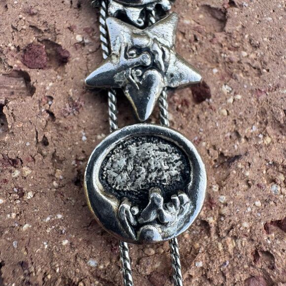 VTG Slide Time Silver Tone Celestial Sun Moon Stars Charm Watch - Picture 3 of 12